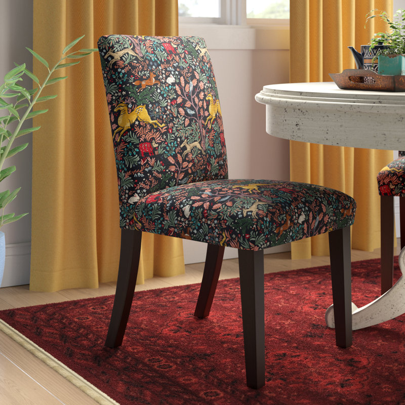 20'' H Upholstered Dining Chair, Espresso, Distressed Saddle Brown Performance Faux Leather