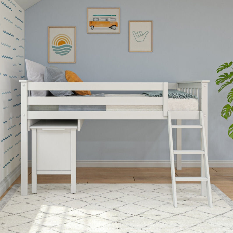 Lit mezzanine simple bas avec bureau