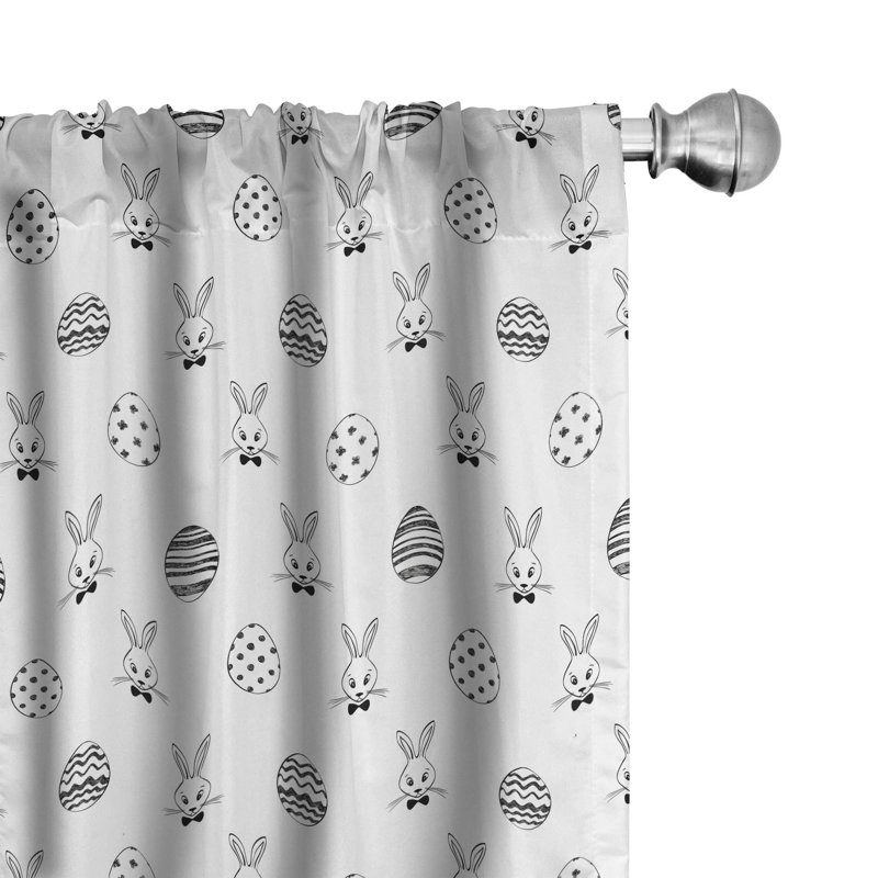 Easter Semi-Sheer Rod Pocket Sliding Panel, 28" x 95"