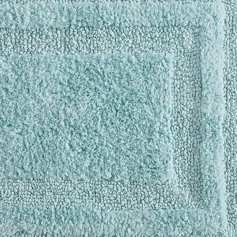Eddie Bauer Logan Cotton Bath Rug Runner, Turquoise, 40" L x 24" W