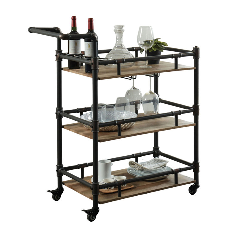 Chariot de service de style industriel en noir