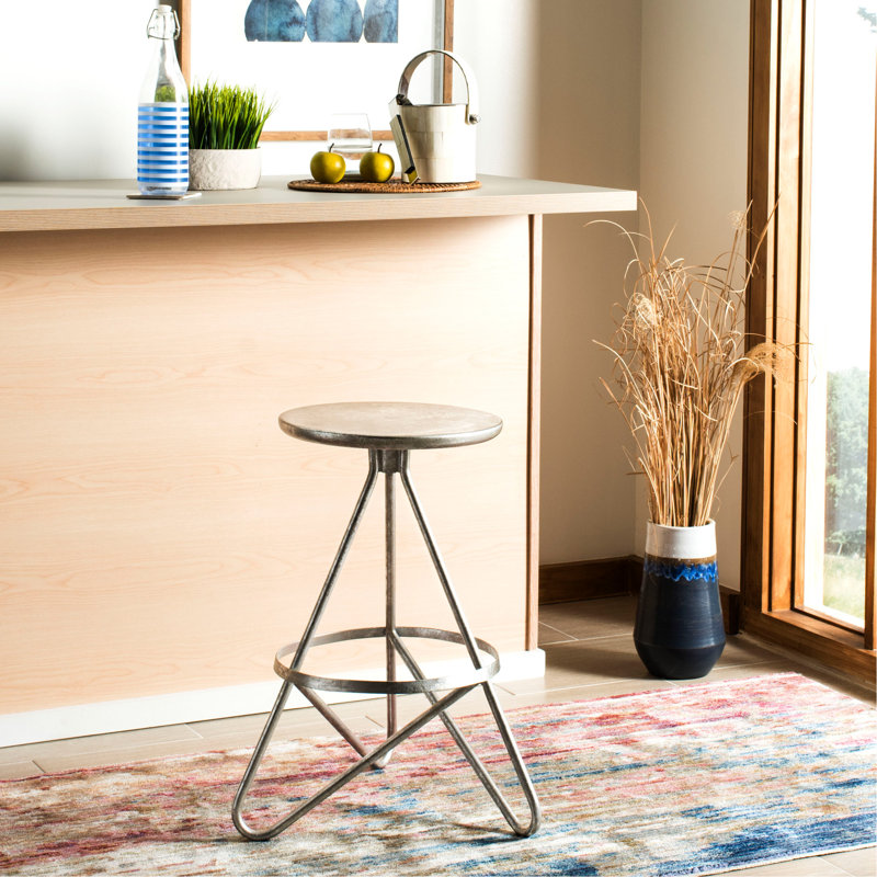 Tabouret de bar et de comptoir Galaxy, Feuille d'argent, Tabouret de comptoir (siège d’une hauteur de 24