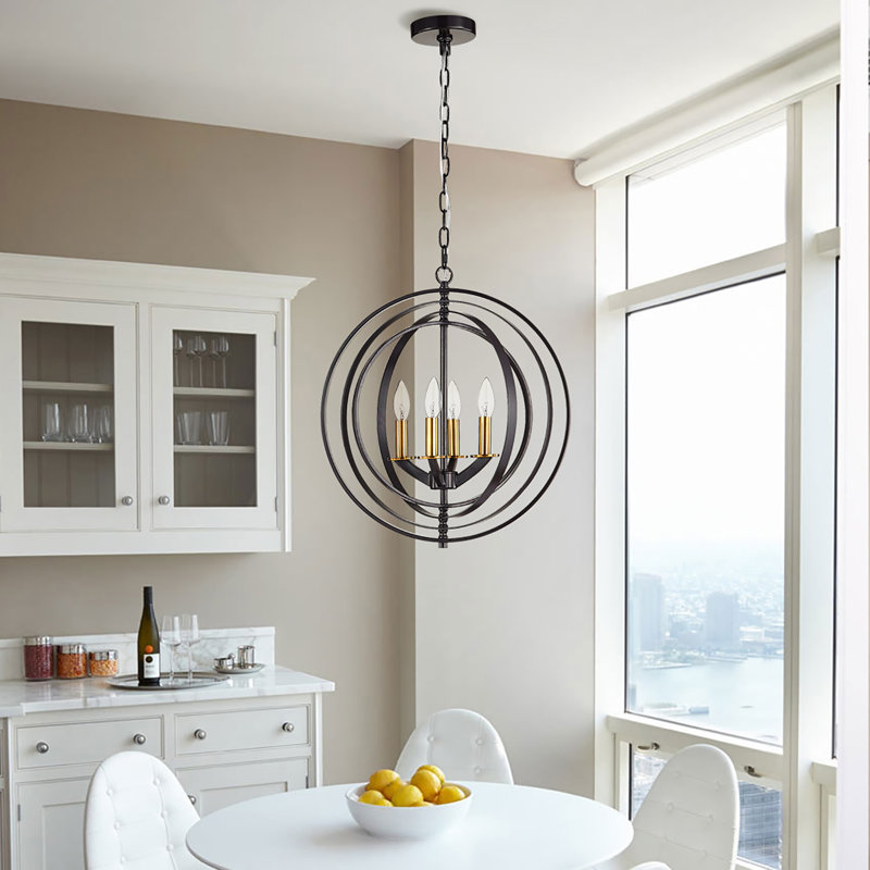 Luminaire suspendu sphère 4 lumières