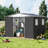 Metal Anti-Corrosion Utility Tool House With Lockable Door, Garden Shed 10Ftx8ft Apex Roof Grey With Windows And Aluminum Alloy Frame-121499250-121499251