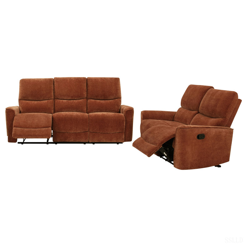 Ensemble de canapé inclinable Trask, Burnt Orange Polyester