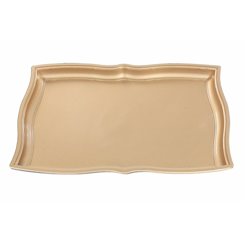 Rect. Plateau de service (support) (argent) (14 X 9,5) - ensemble de 2, Or