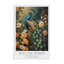 Toile vintage paon bleu d'inspiration Morris, design par Petal Prints Design-2050613077
