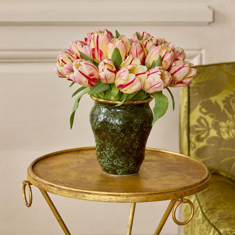 Volcanic Vases Earthenware Table Vase, 6.5" H x 5.4" W x 5.4" D