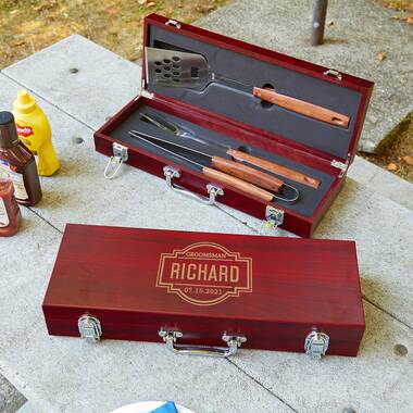 Maverick Engraved BBQ Grilling Tool Set Home Wet Bar