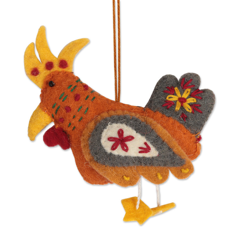2.6'' Handmade Fabric Animals Holiday Shaped Ornament