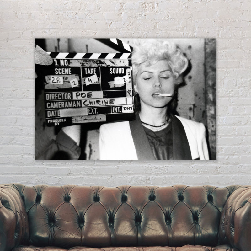 Debbie Harry Blondie Smoking - Wrapped Canvas Print, 21cm H x 31cm W x 4cm D