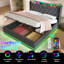 Upholstered 4Ft6 Ottoman Bed Frame With 360 Surround Led Function With Charging Function Hydraulic Storage Bed Frame With Large Storage Space  (No Mattress)-1950811386-1960380346