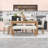6-Piece Modern Dining Set with Rectangular Table, 4 Upholstered Chairs and Bench-295926070