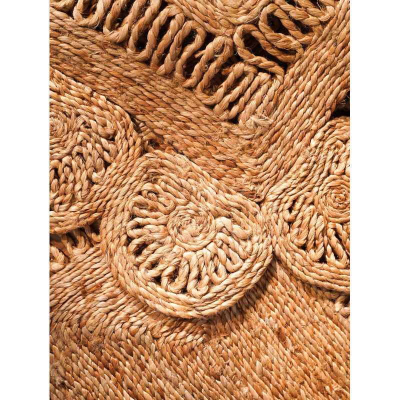 Valinda Hand Woven Jute Eco-Friendly Solid Area Rugs - Rectangle, Beige Color, Oriental Design, Low Pile, Natural Fiber, Outdoor Indoor Handmade Area Rugs for Living Room, Bed Room
