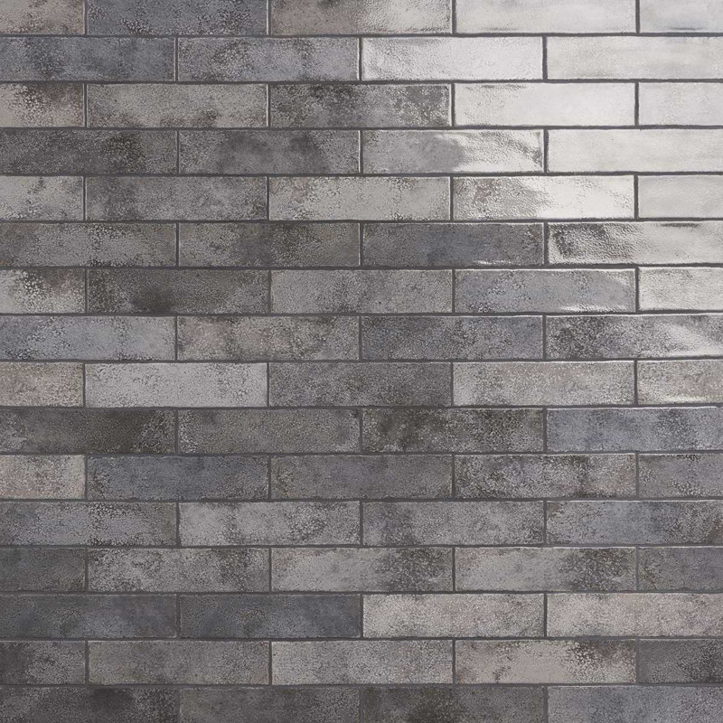 Kalay 3x12 Glossy Ceramic Subway Tile, Antracite