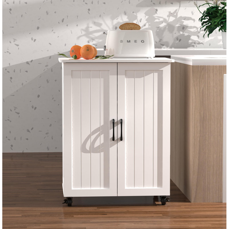 Îlot de cuisine sur roulettes avec chariot de rangement pour armoires de cuisine, îlots portatifs pour la cuisine, buffet pour armoire à café avec portes de grange et roues pour la salle à manger, la salle de bain et la cuisine