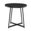 Table d'appoint ronde en bois de frêne noir Gracie Mills 22 po avec base en acier noir