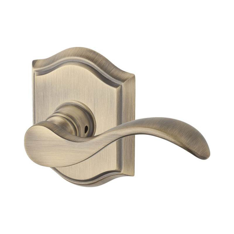 Curve Single Dummy Door Lever with Traditional Arch Rose, Satin Nickel, Right