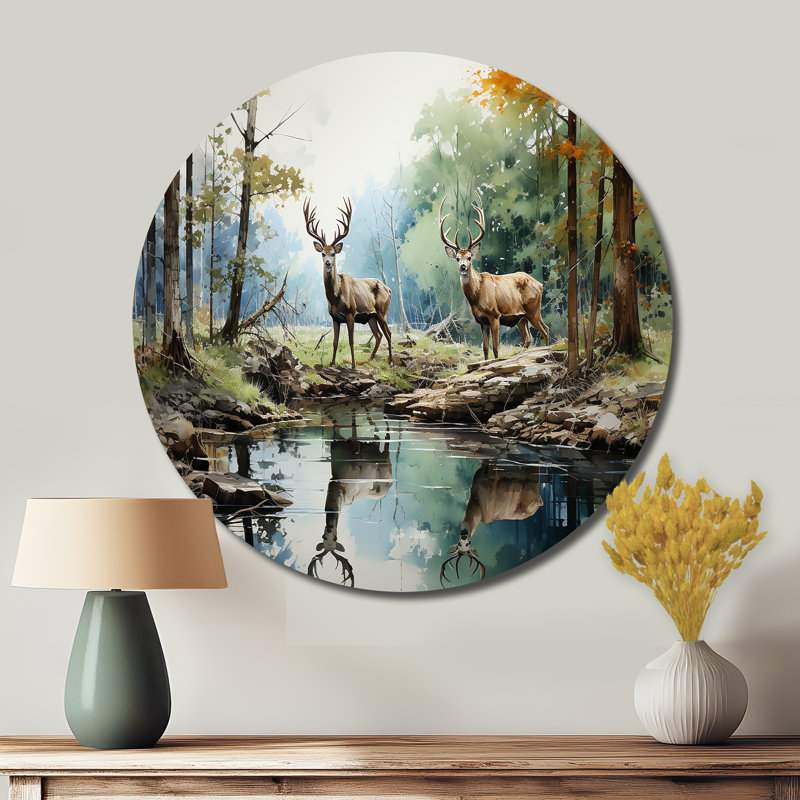 Haaroon - animaux, art en métal rond, H 16 po x l 16 po x P 1 po