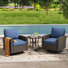 3 Pieces Outdoor Swivel Patio Chair with Cushions