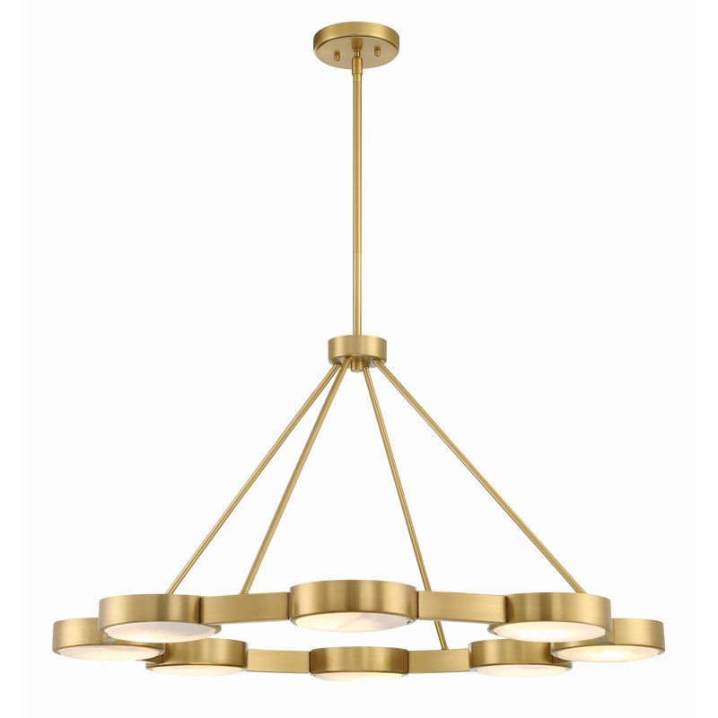 Lustre en roue de chariot à 8 lumières à intensité variable Pranvi