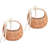 2 PCS Unique Half Moon Rattan Basket, Wicker Flower Basket with Handle and Ribbons, Woven Storage Basket for Wedding and Birthday Party Decor, Adorable and Rustic