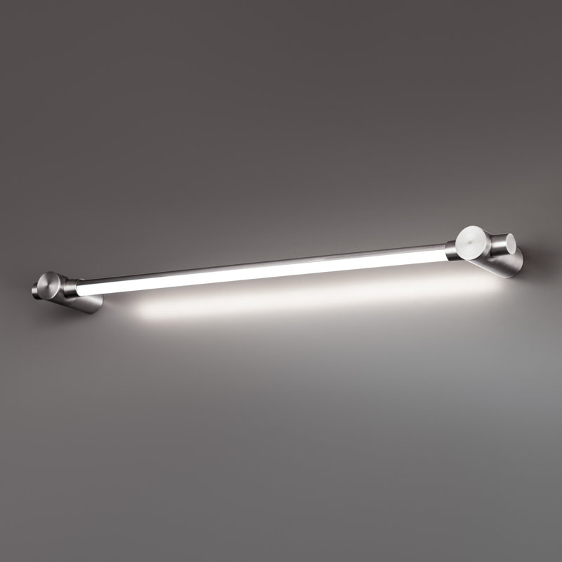 Brushed Nickel Dimmable LED Bath Bar with Frosted Acrylic Diffuser