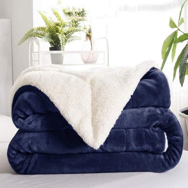  Elegant Comfort ™ Luxury Velvety Softness Fuzzy Plush Micro- Velour Ultra-Soft Blanket, Full/Queen, Navy Blue : Home & Kitchen