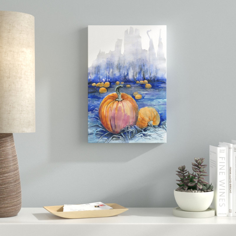 « citrouille gathering », reproduction d’art sur toile tendue, H 18 po x l 12 po x P 1,5 po