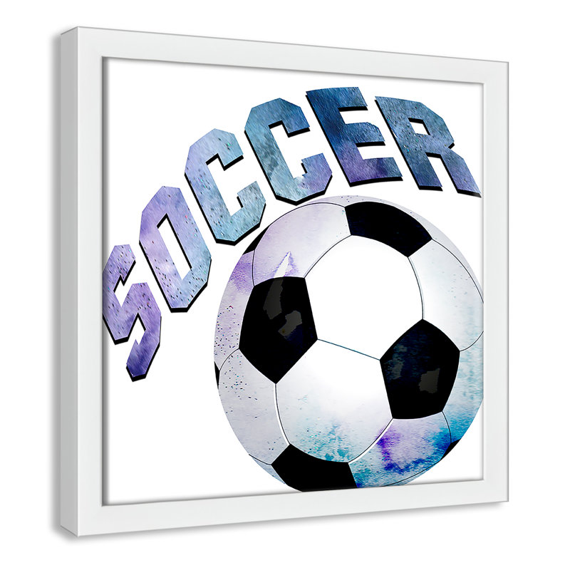 Fille de football 1, H 13 po x l 13 po x P 1,19 po, Encadré de boîte blanc