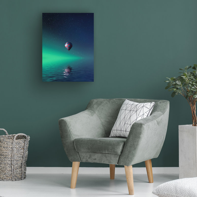«Bess Hamiti balloon on Lake Batllava», art sur toile, H 18 po x l 24 po