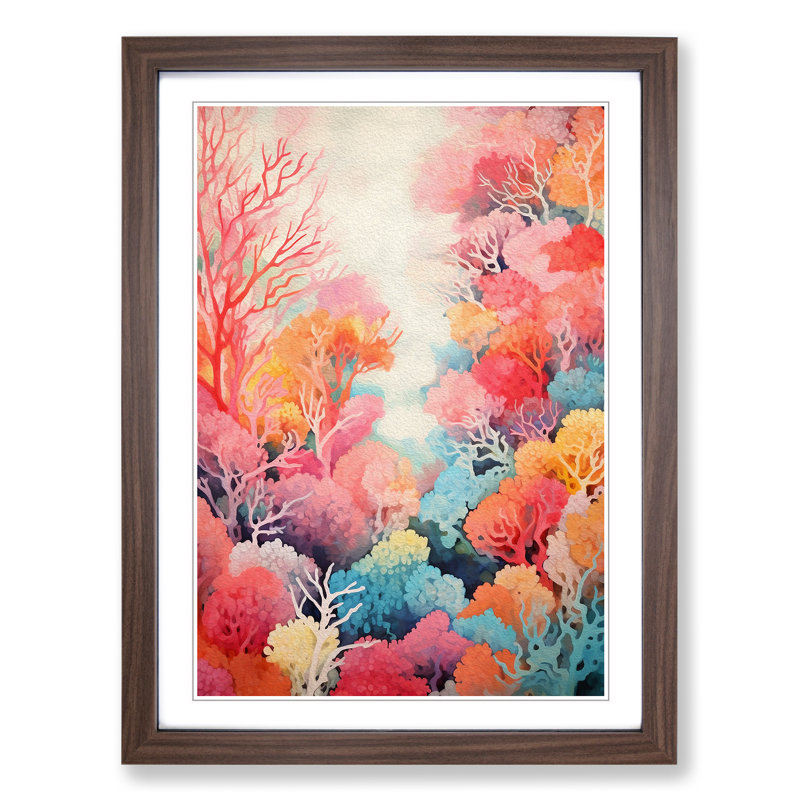 Single Picture Frame Print on Wood, Walnut Framed, 46cm H x 34cm W