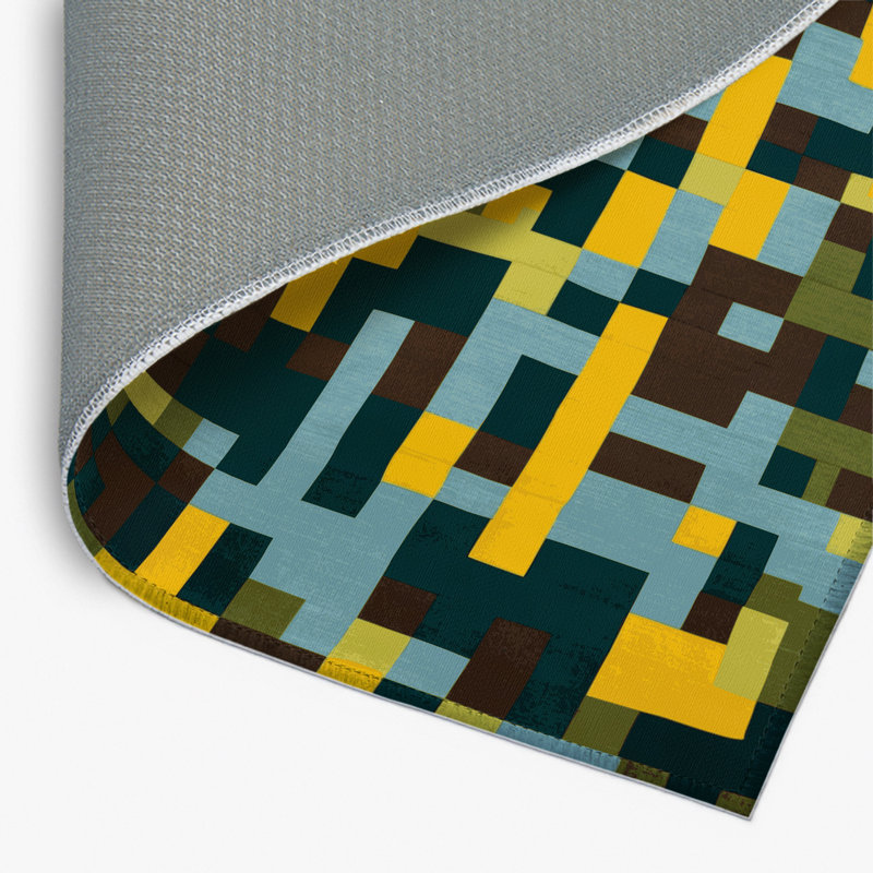 Tapis intérieur et extérieur Borded Blocks, Rectangulaire 3 pi x 5 pi