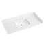Comptoir de meuble-lavabo en quartz blanc 48 po avec lavabo en céramique, dosseret et éclaboussures latérales