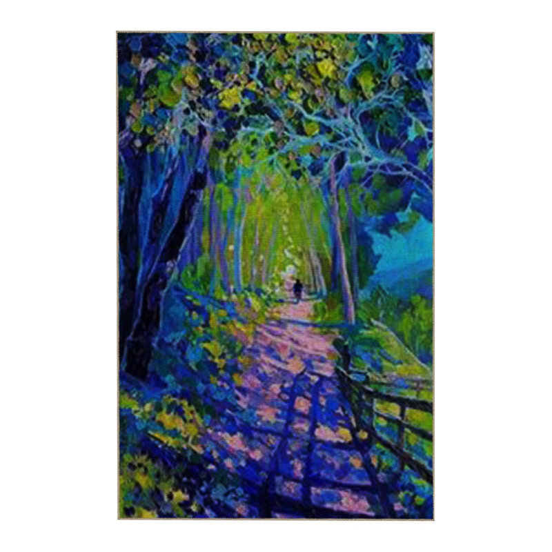 Tapis décoratif moderne à motif surréaliste, Sous-tapis rectangulaire de 3 pi 3 po x 4 pi 11 po