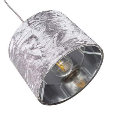 Modern Crushed Velvet Lamp Shade with Shiny Paper Inner