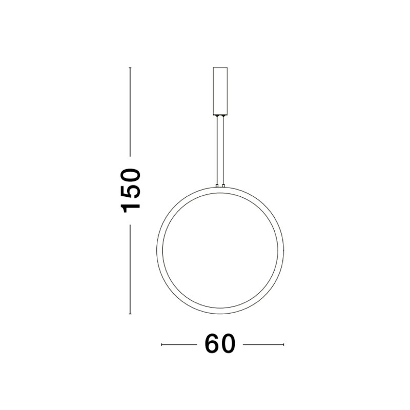 1 - Light Black LED Single Pendant