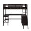 Lit mezzanine simple avec tablettes et bureau-901652599