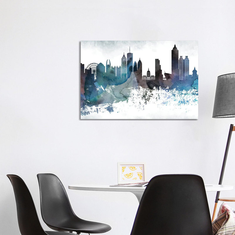 Atlanta Bluish Skylines - Wrapped Canvas Painting, 101.6 cm H x 66.04 cm W