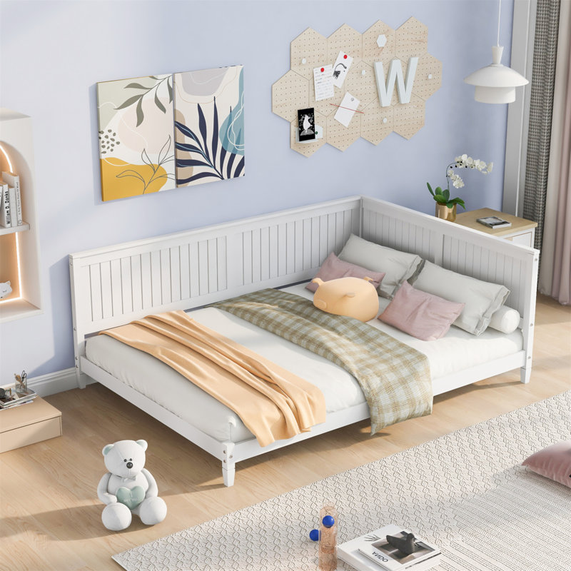 Full Size Wood Daybed/Sofa Bed With Mid-Century Modern Design, Comfortable And Stylish For Any Home Decor, White, Full
