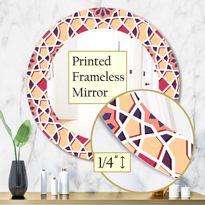 Miroir d'appoint géométrique sans cadre Mid-Century, H 31,5 po x l po