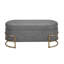 Banc de rangement ovale capitonné à couvercle rabattable avec pattes en métal-93481252