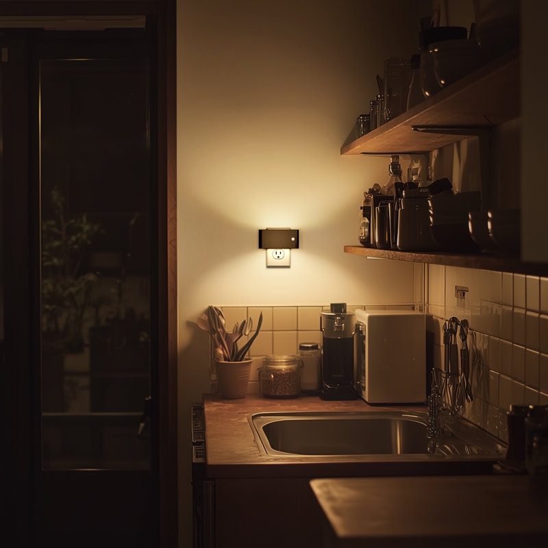3000K Motion Sensor LED Night Light Plug Into Wall, Dimmable Nightlights Dusk To Dawn, Black