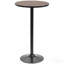 Table de bar ronde d'une hauteur de 42 po, table de pub rustique industrielle, table de bistro en bois d'orme et base en métal