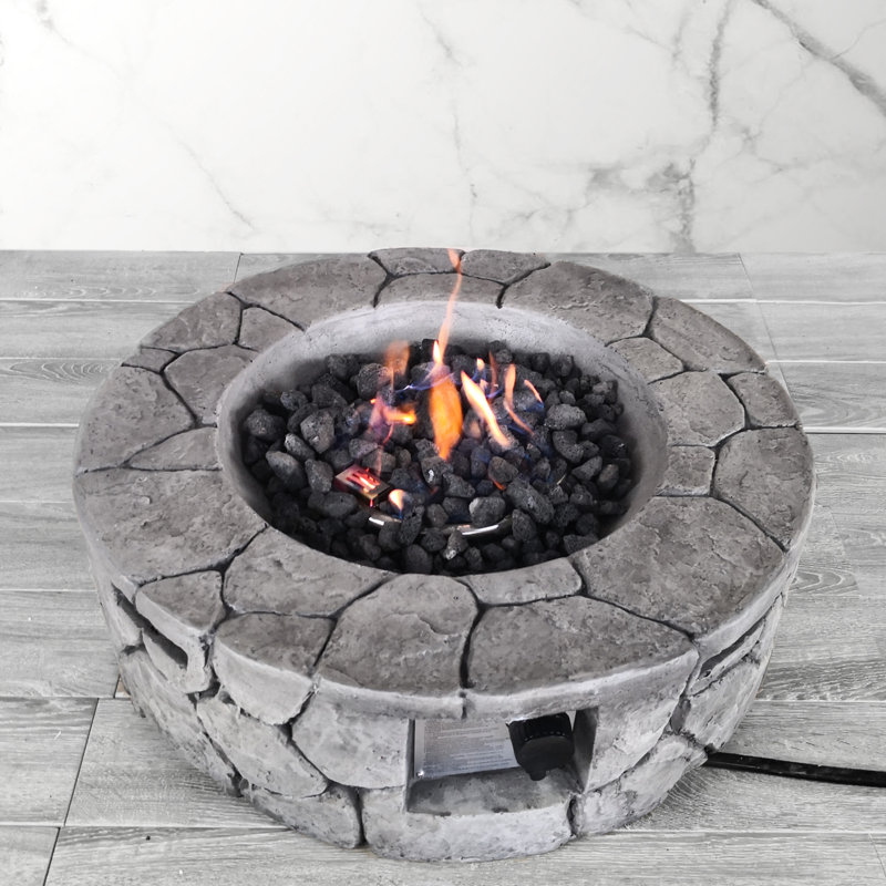 Foyer en béton 9 po H x 28 po l - 40000, chauffant, antirouille, amusant pour l'extérieur avec béton renforcé de fibres, H 9 po, et