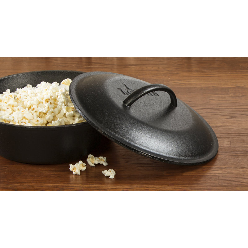 Black Cast Iron 3.2 Qt Round Skillet with Lid