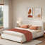 Lit élégant Bhodi avec pieds en bois et tissu confortable-692156003