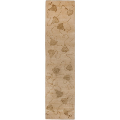 Tibetan Hand Knotted Silk & Wool Pile Floral Rug