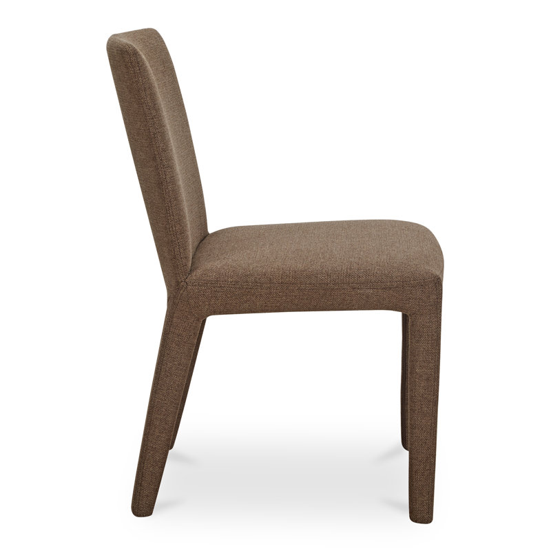 Brandie Dining Chair With Performance Fabric, Brown Performance Canvas