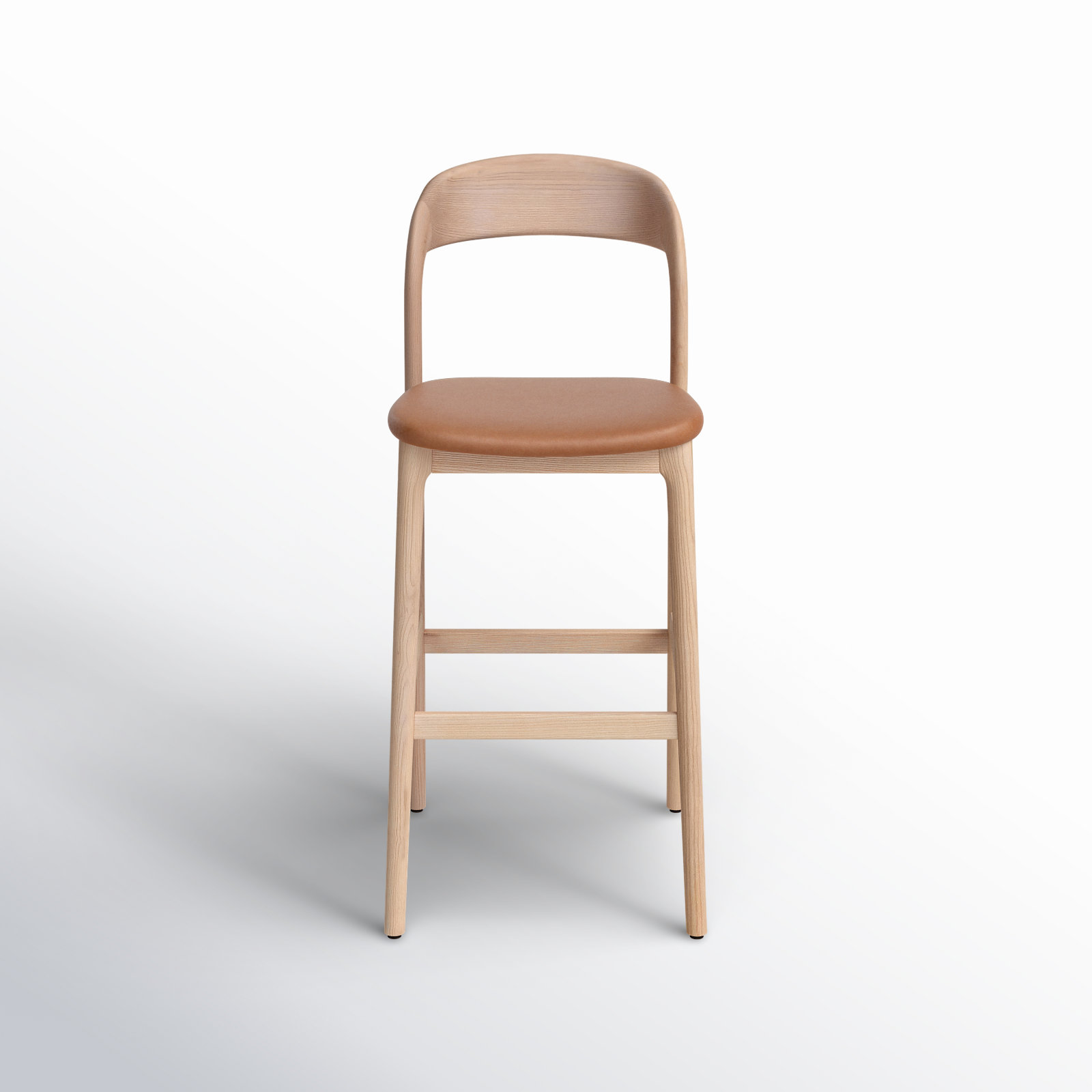 Kayla Bar and Counter Stool, Bar Stool (30.5" Seat Height), Sonoma Butterscotch Genuine Leather/Natural